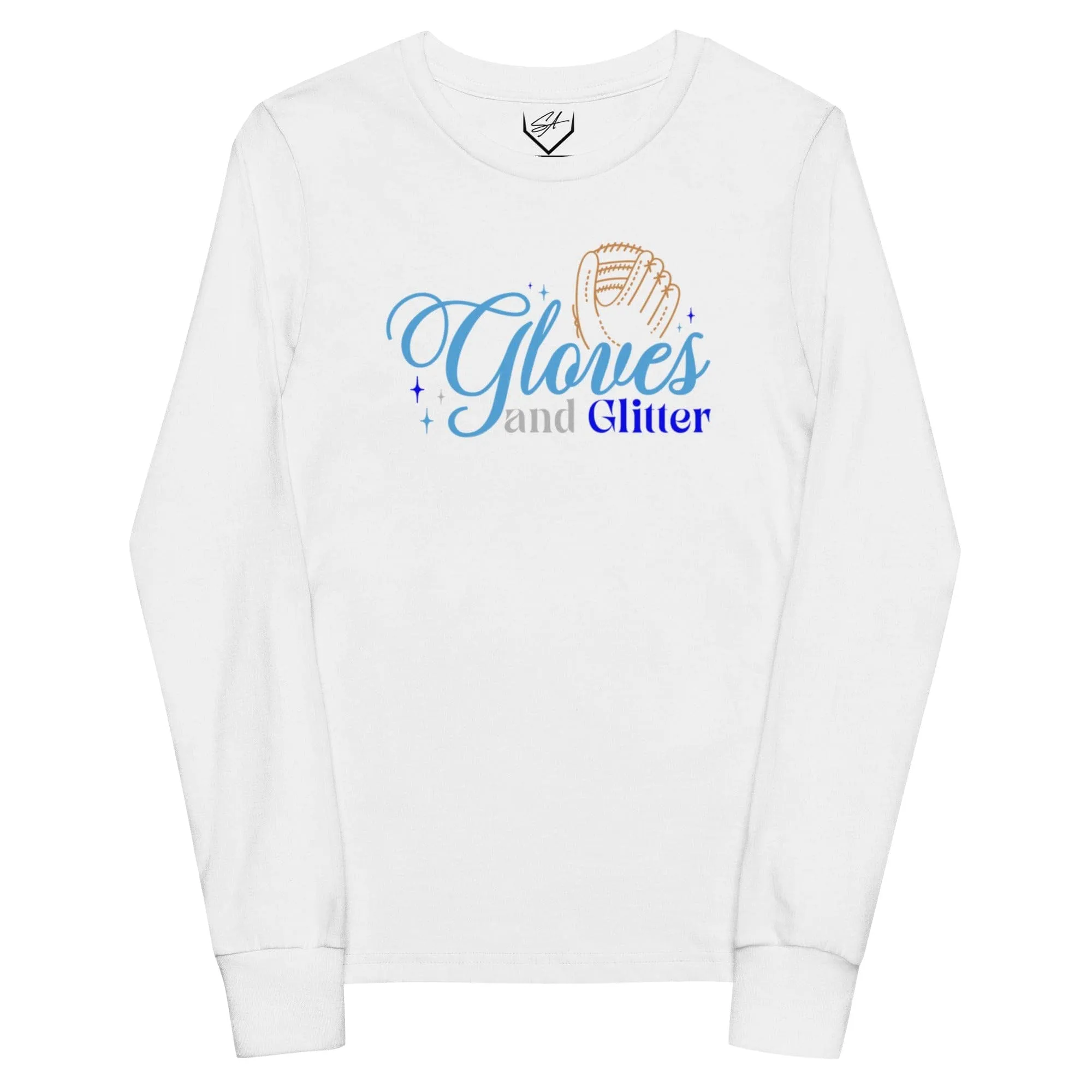 Gloves And Glitter Blue - Youth Long Sleeve