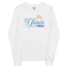 Gloves And Glitter Blue - Youth Long Sleeve