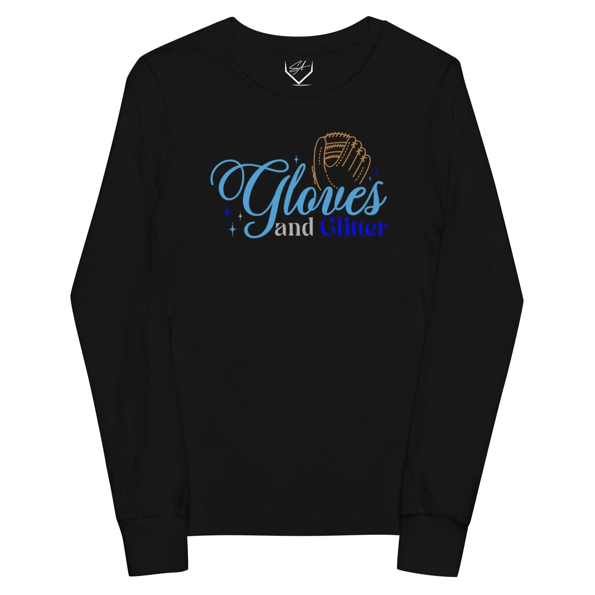 Gloves And Glitter Blue - Youth Long Sleeve