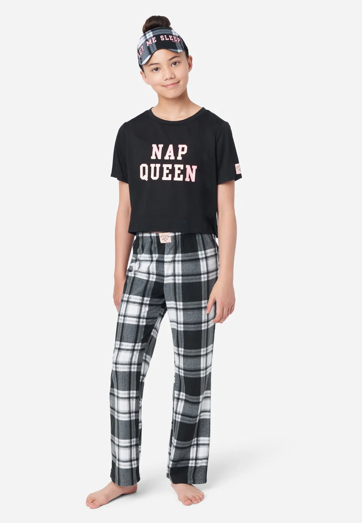 Graphic & Plaid Pajama Set