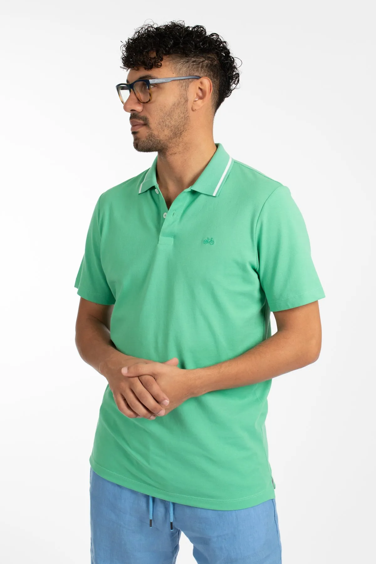 Green Pique Polo Shirt