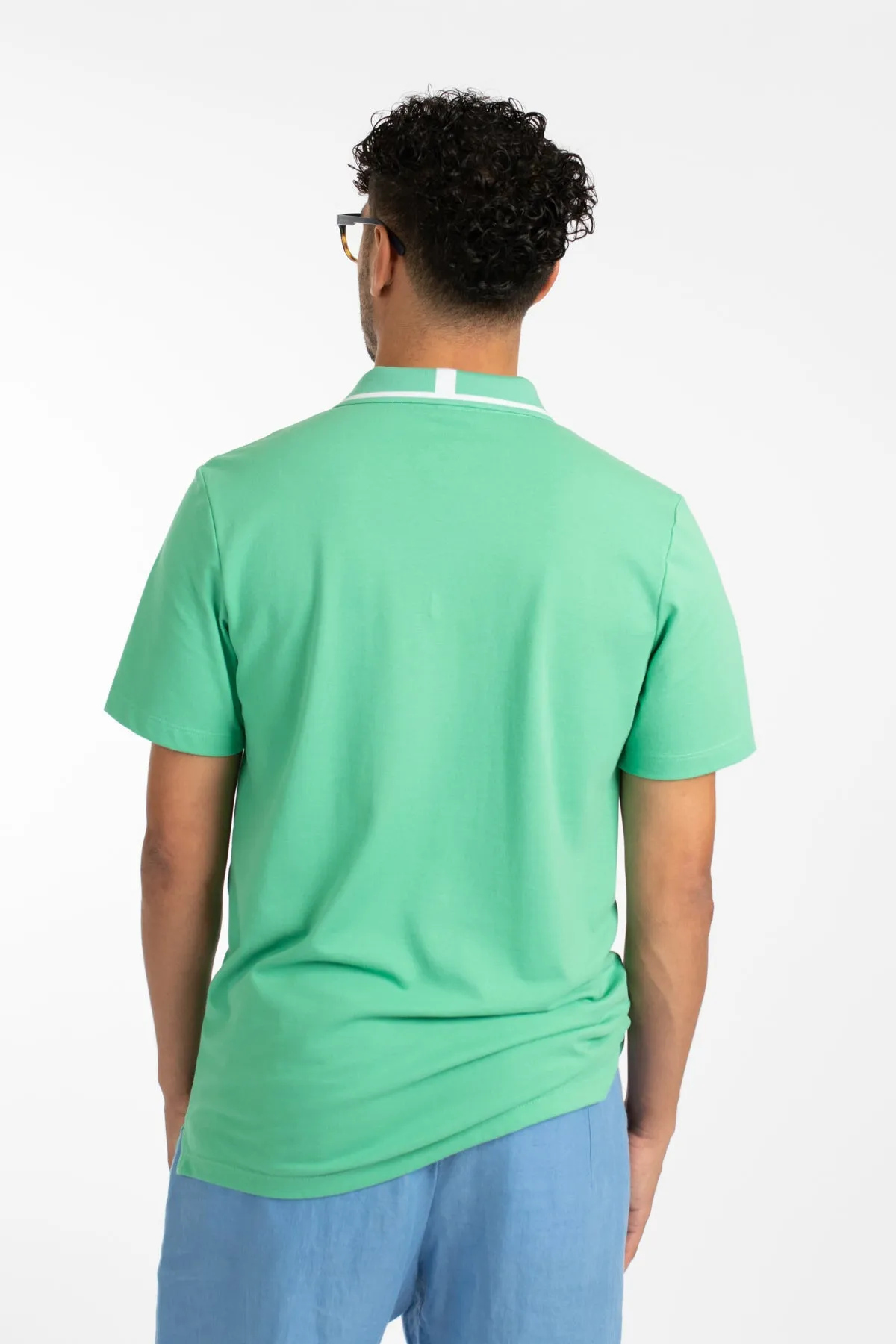 Green Pique Polo Shirt