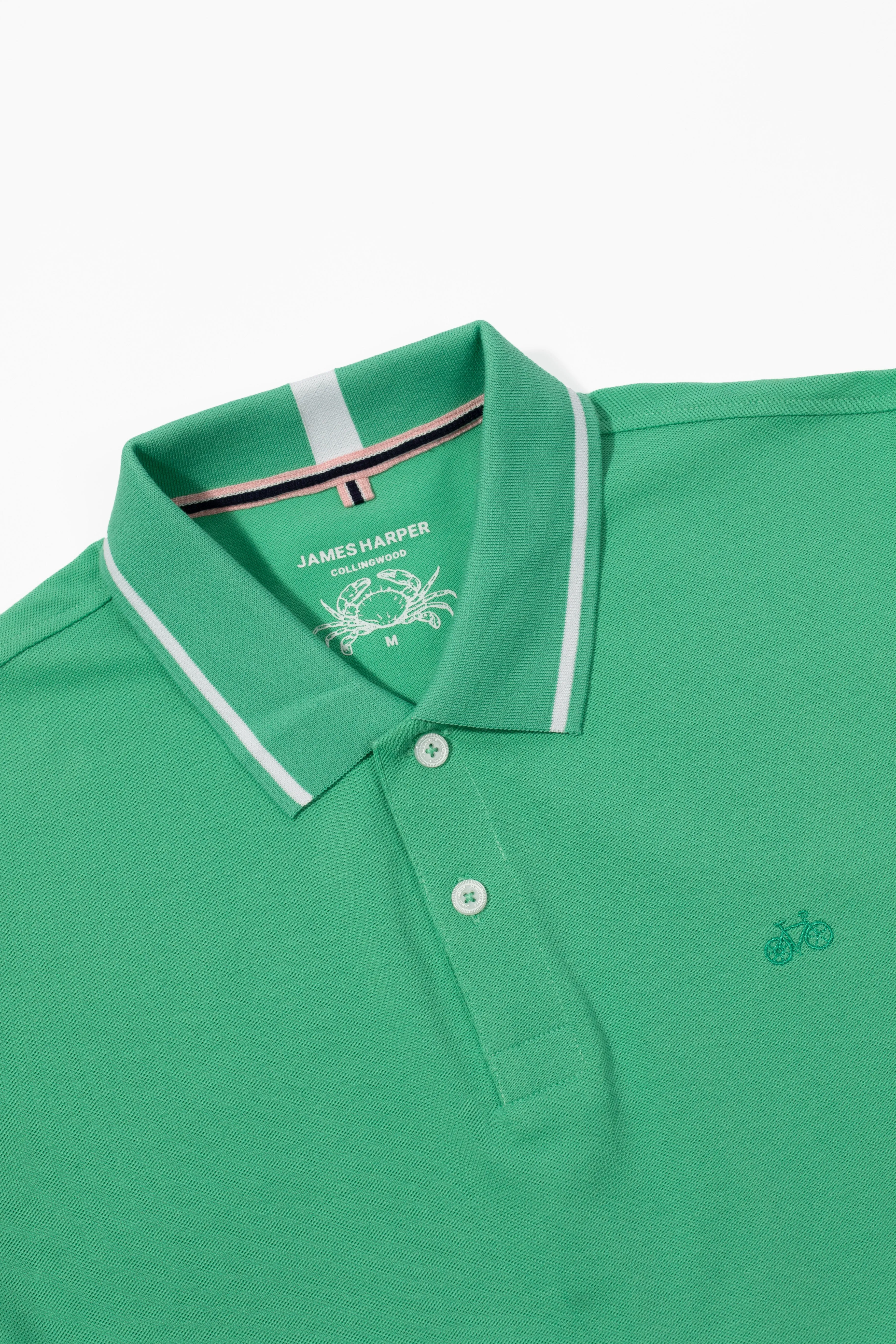 Green Pique Polo Shirt