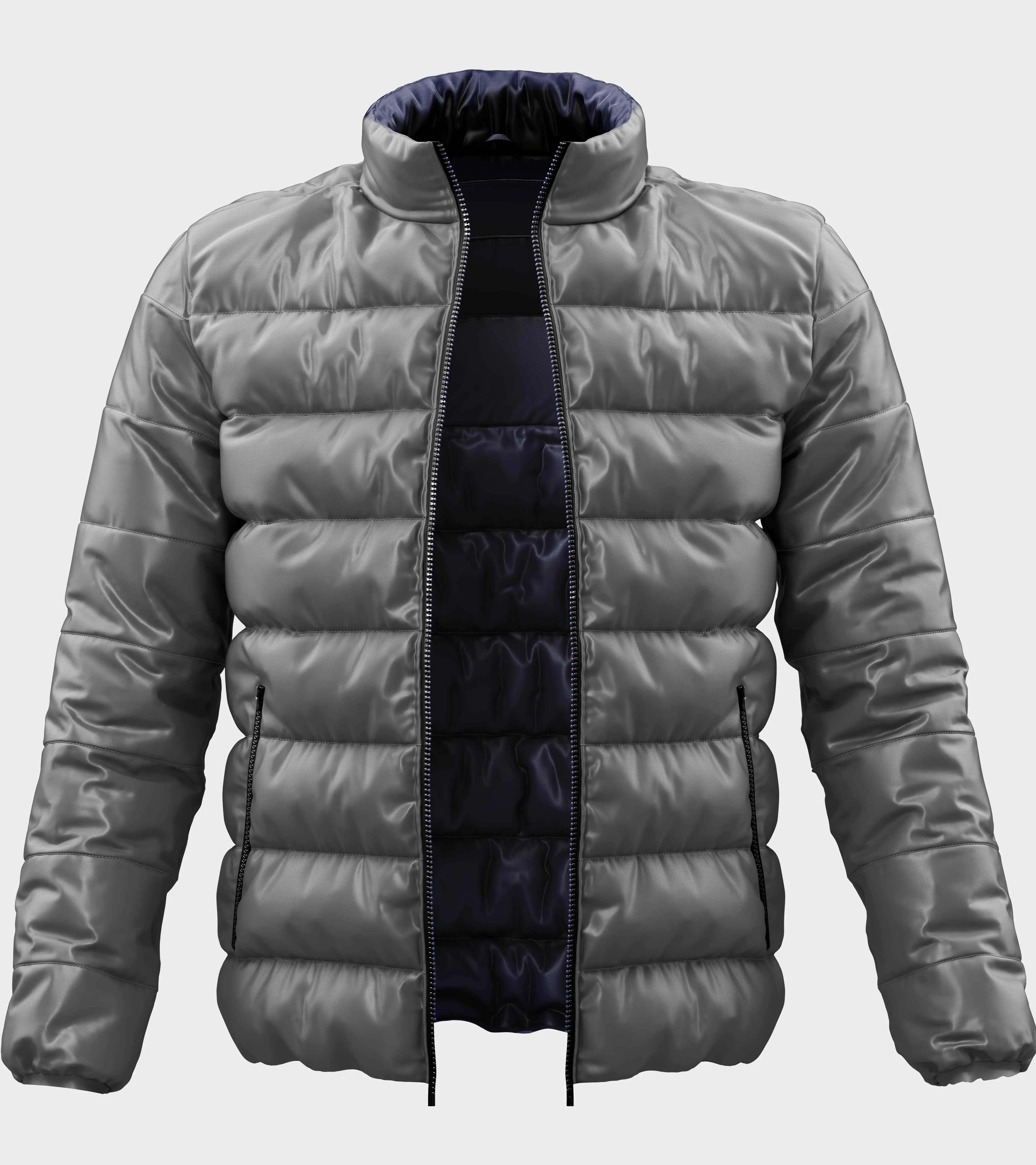 Grey Reversible Puffer Plus Size Jacket