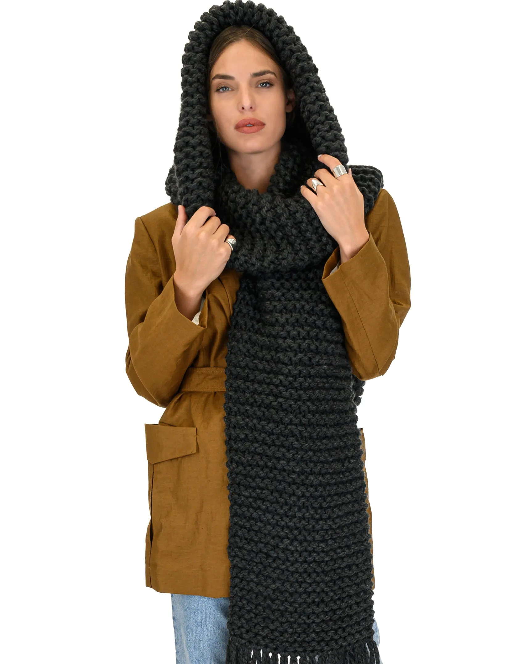 Hooded Fringes Scarf