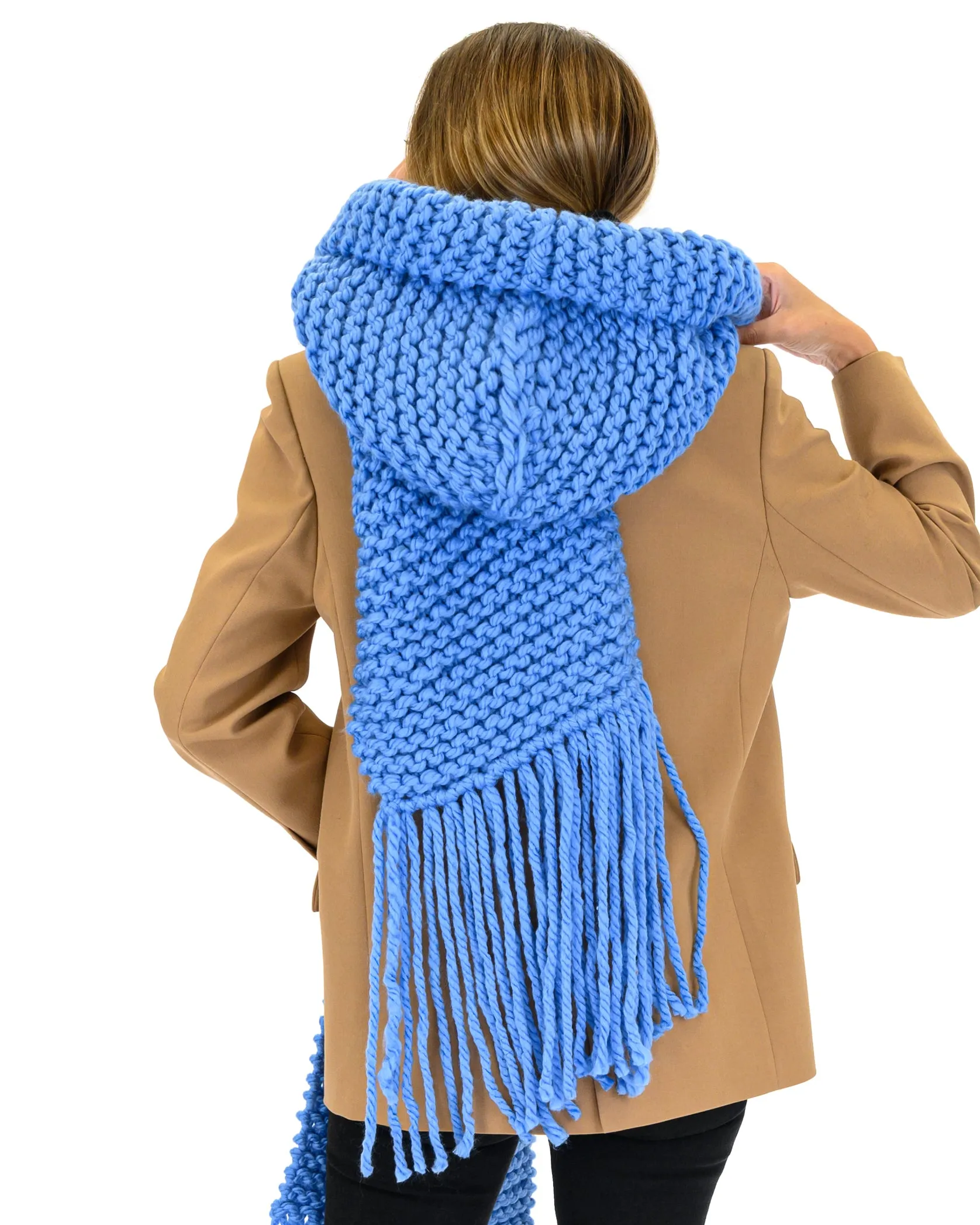 Hooded Fringes Scarf