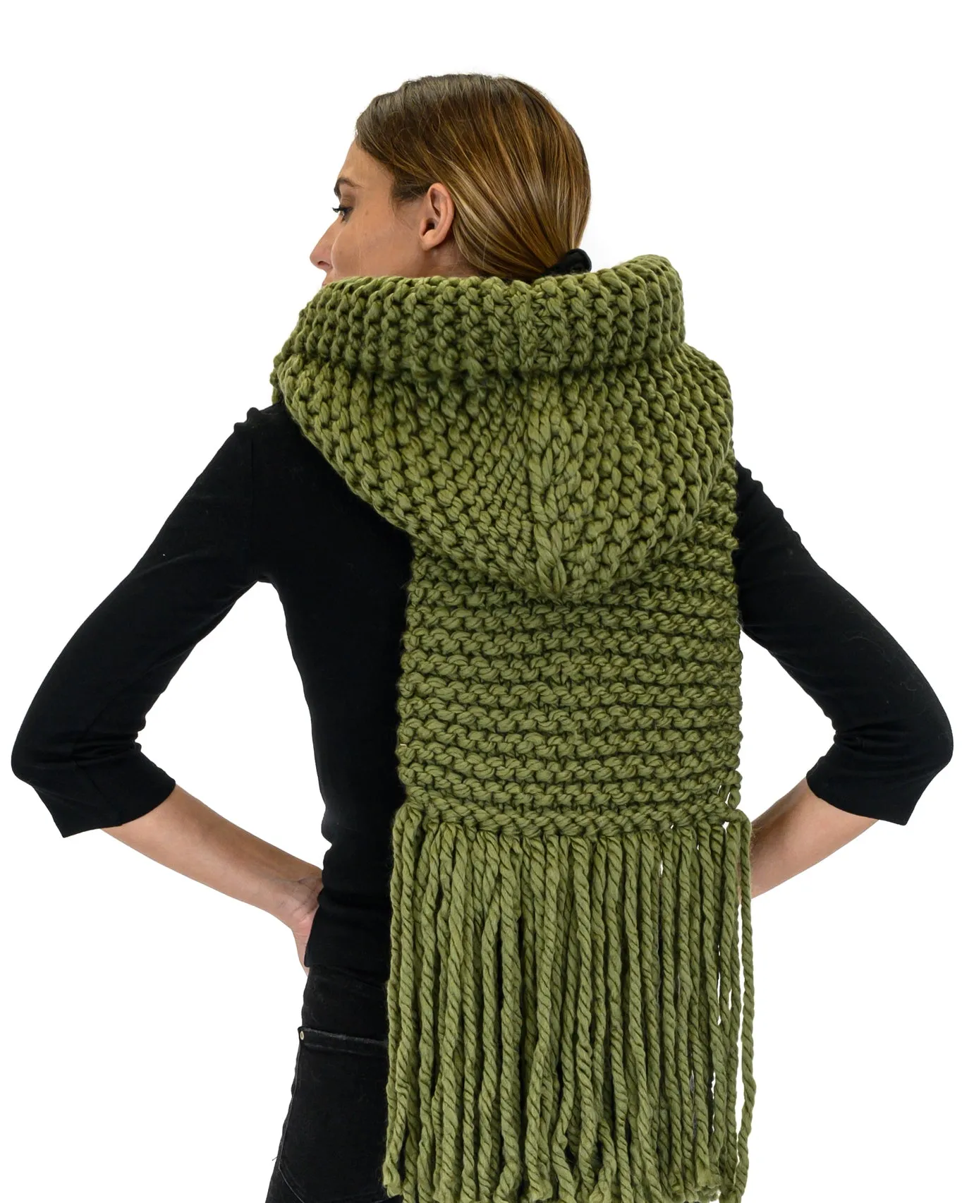 Hooded Fringes Scarf