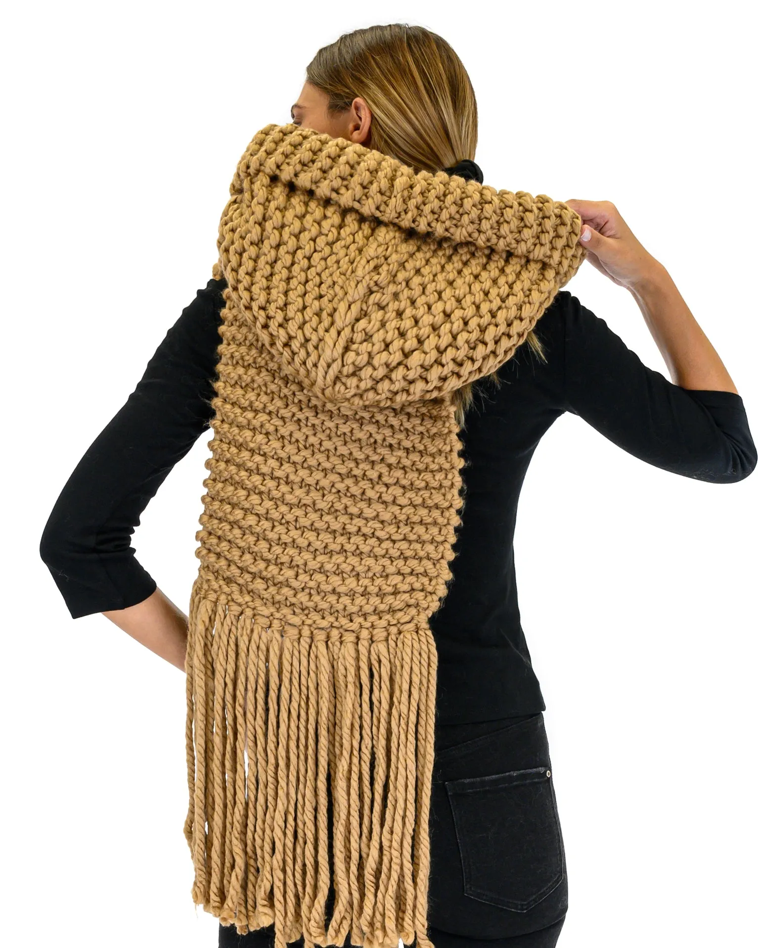 Hooded Fringes Scarf