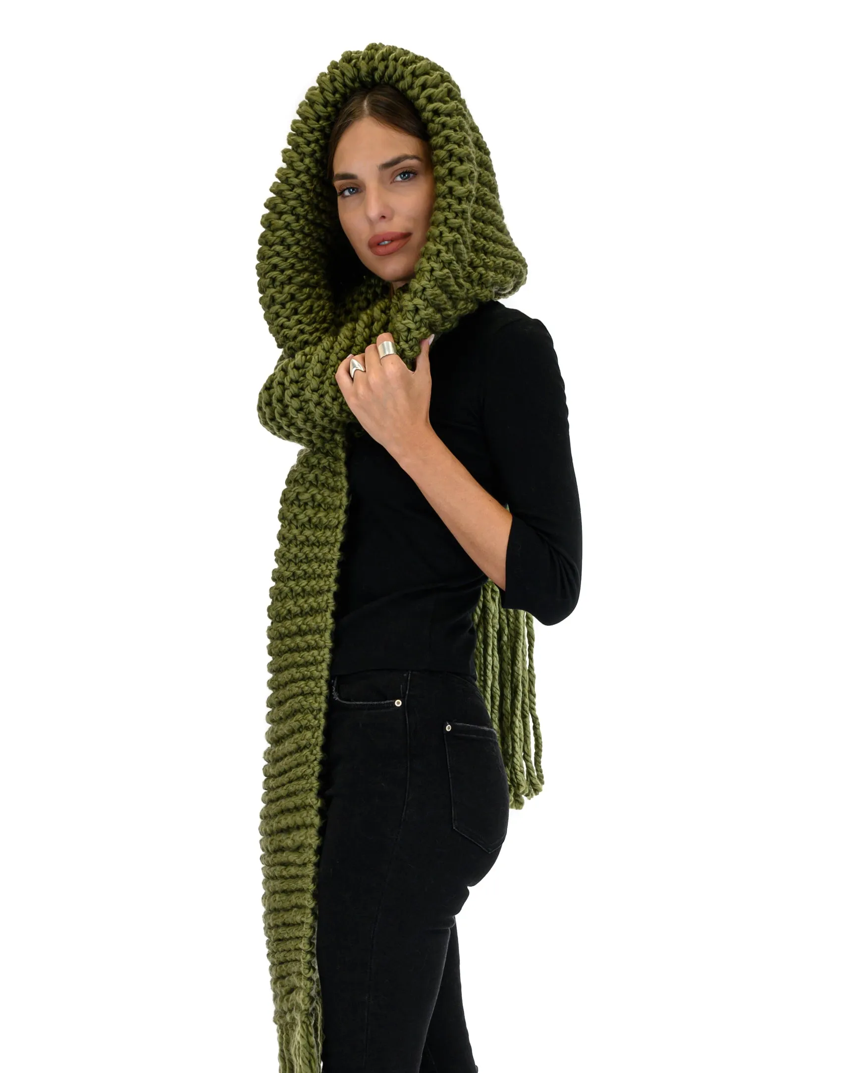 Hooded Fringes Scarf