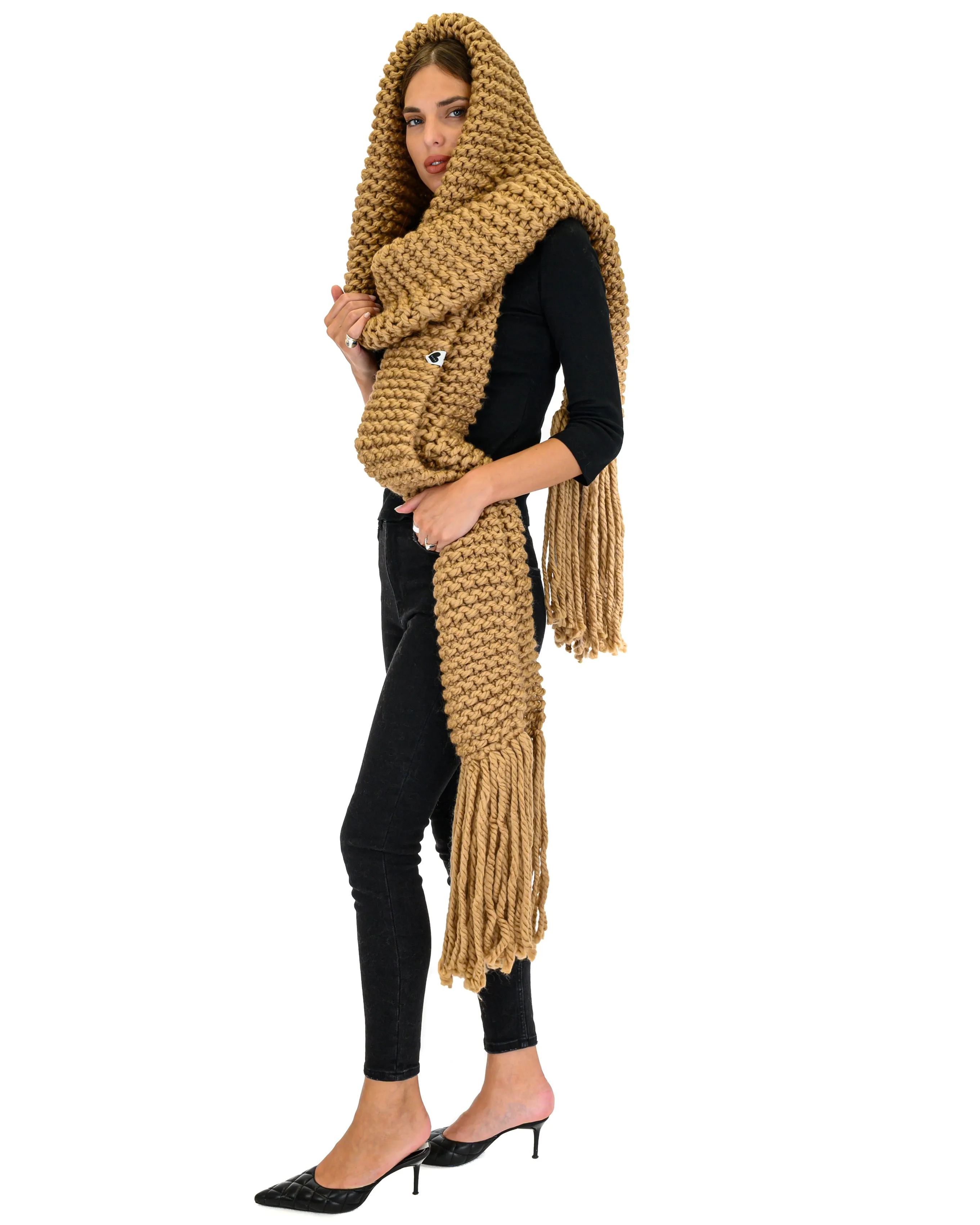 Hooded Fringes Scarf