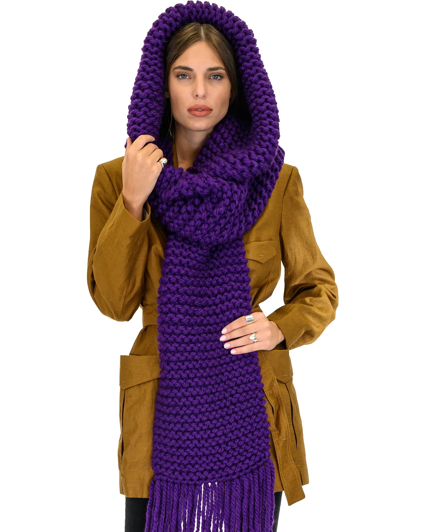 Hooded Fringes Scarf