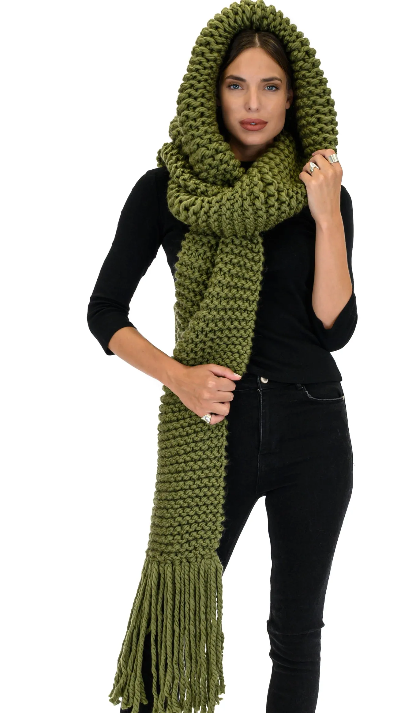 Hooded Fringes Scarf