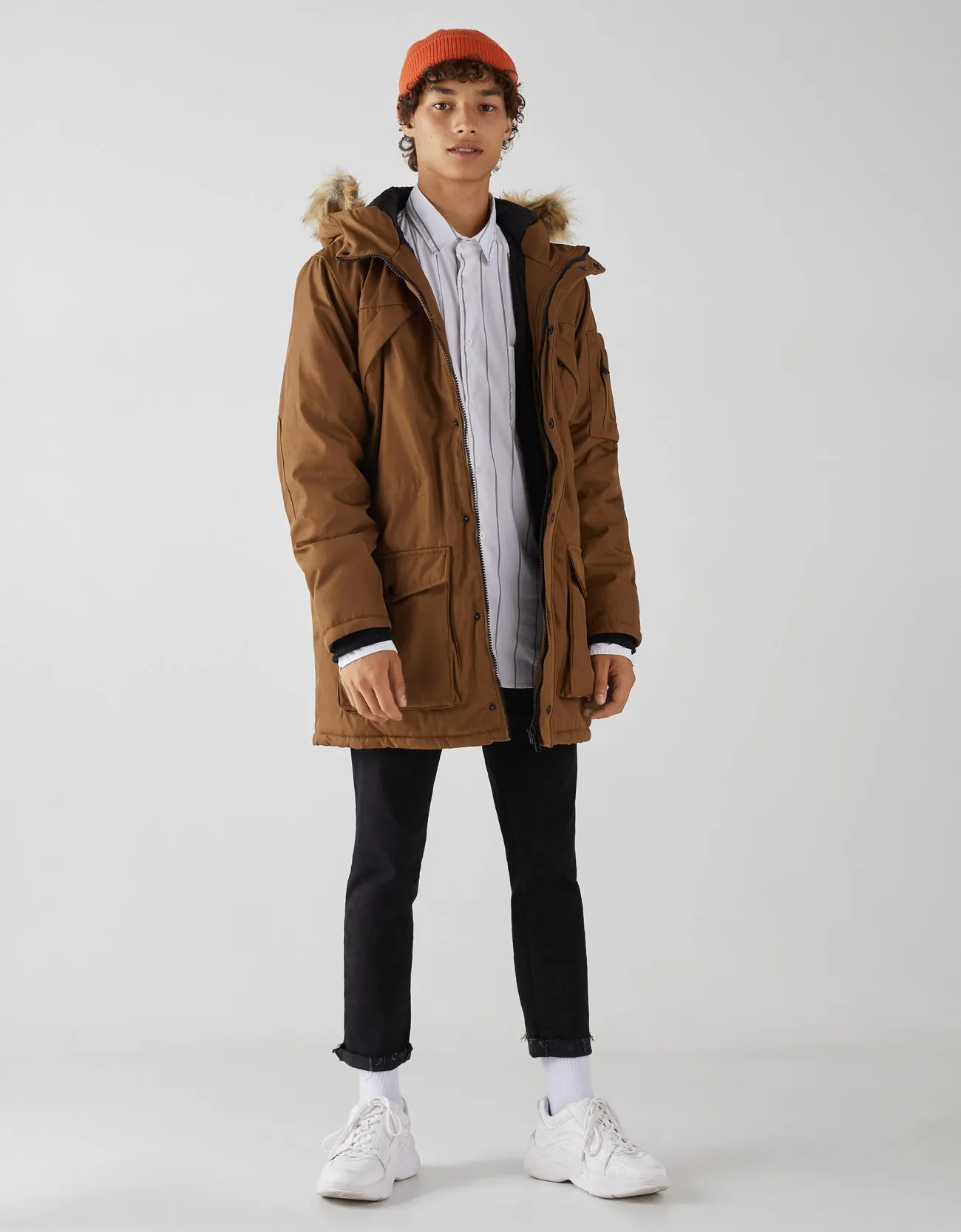 Hooded parka-style coat