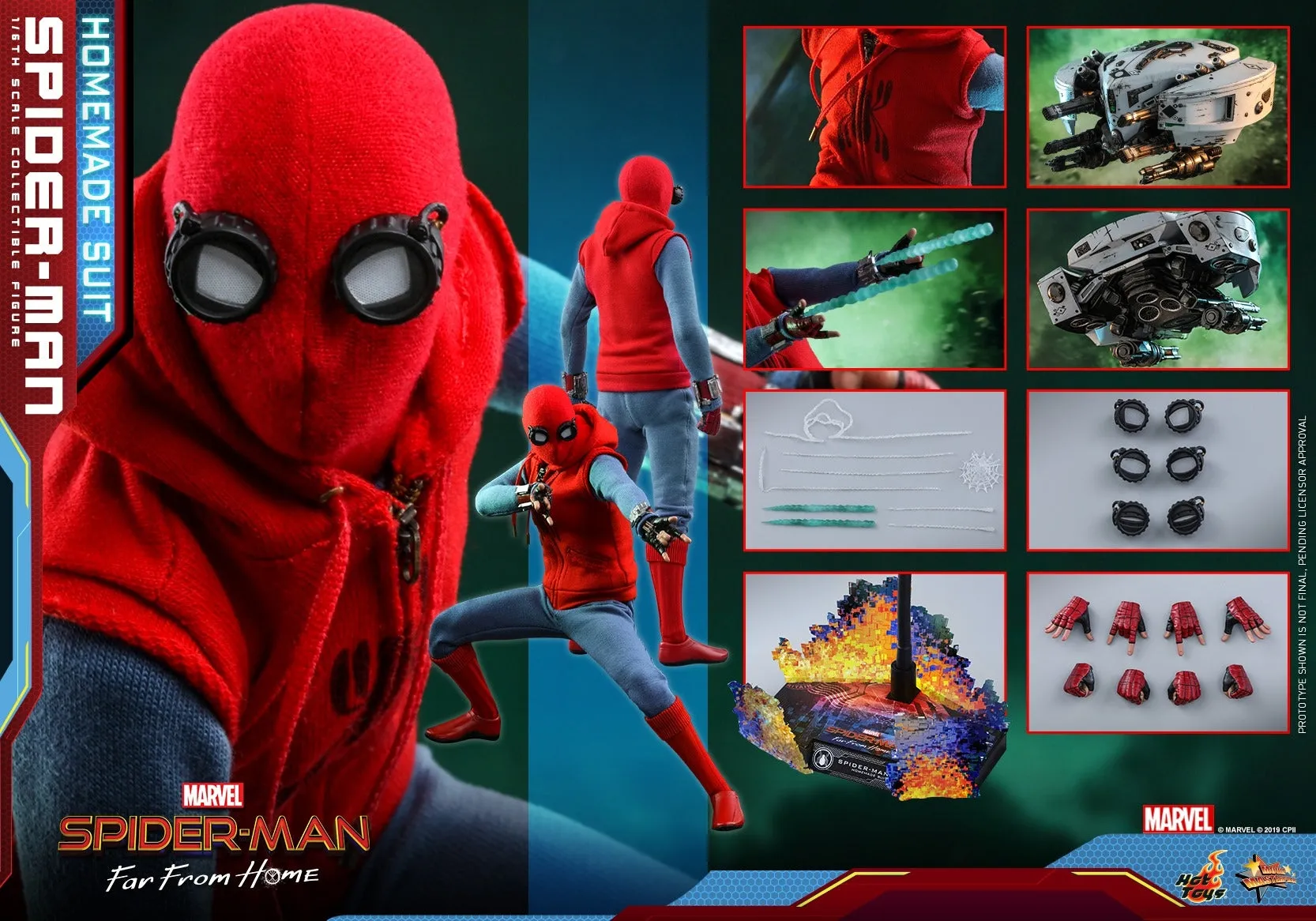 Hot Toys - MMS552 - Spider-Man: Far From Home - 1/6th scale Spider-Man (Homemade Suit Version) Collectible Figure