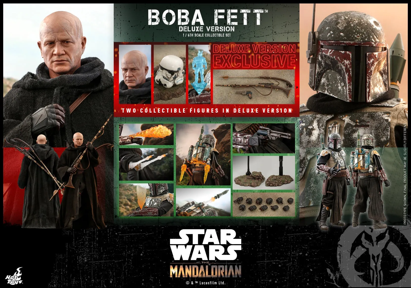 Hot Toys - TMS034 - Star Wars: The Mandalorian - 1/6th scale Boba Fett (Deluxe Version) Collectible Set