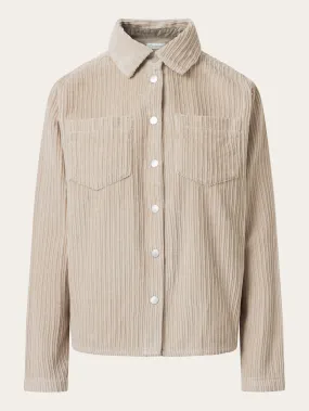 Irregular corduroy overshirt - Light feather gray