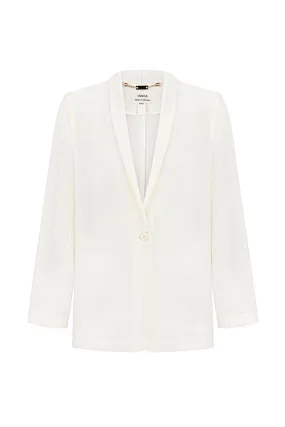 Ivory Blazer-Shirt with a Mohair Weaving by INNNA