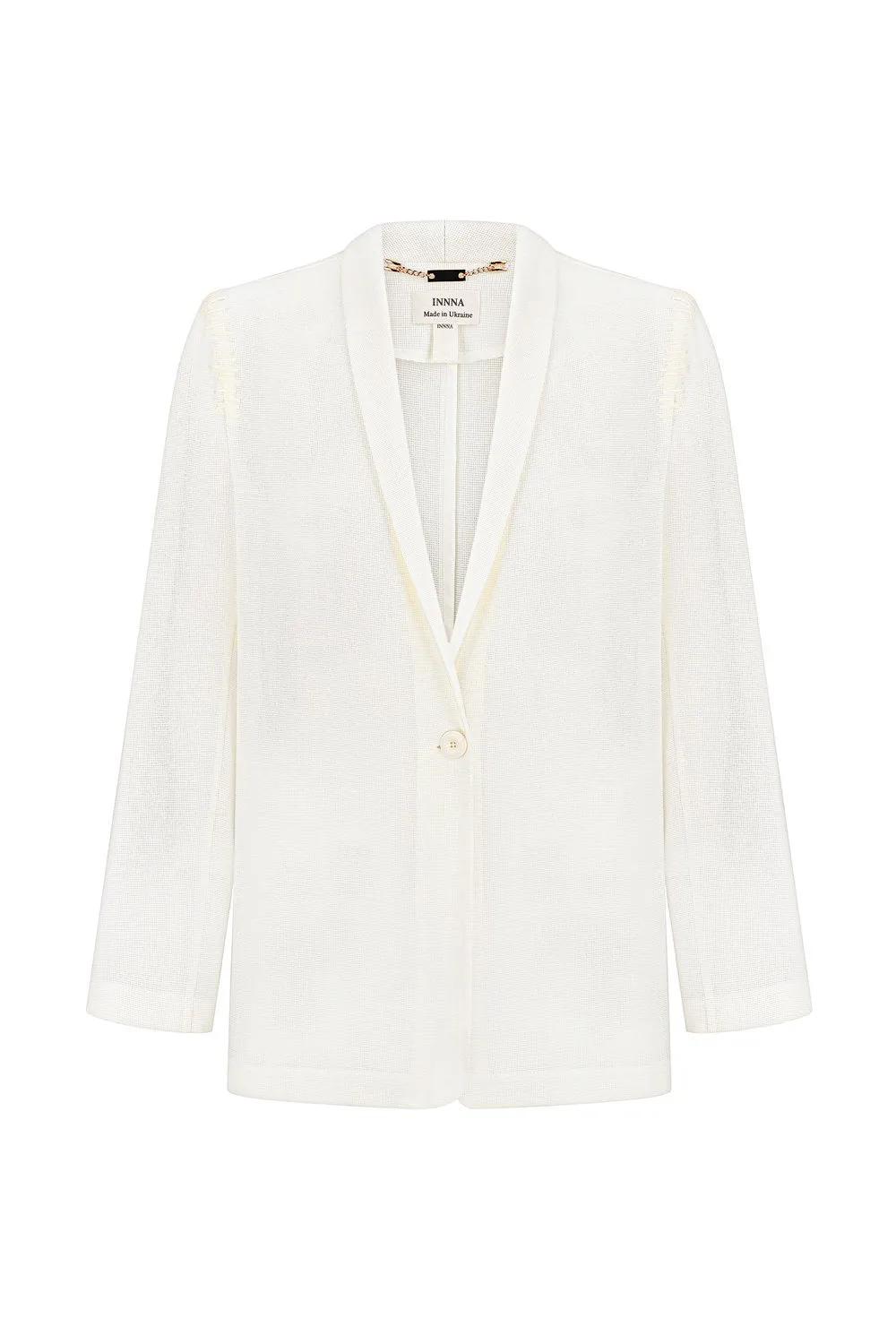 Ivory Blazer-Shirt with a Mohair Weaving by INNNA