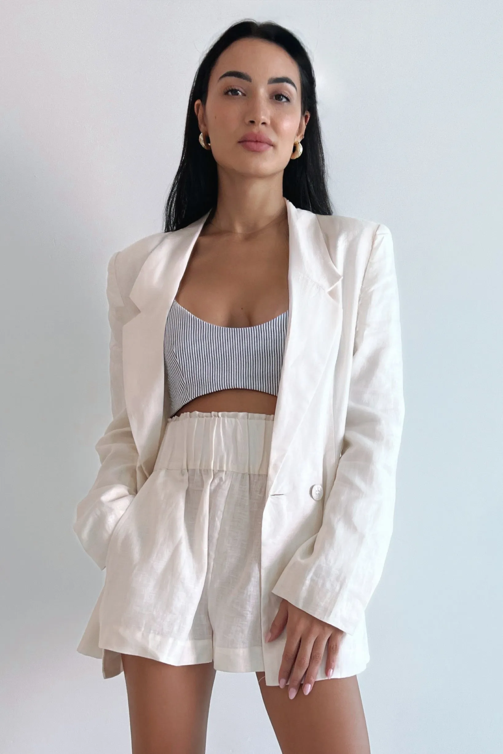 JACKIE BLAZER IVORY LINEN