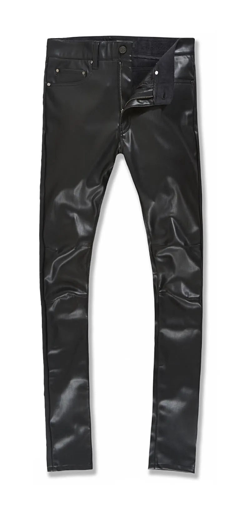 JORDAN CRAIG LEATHER SKINNY PANTS - BLACK