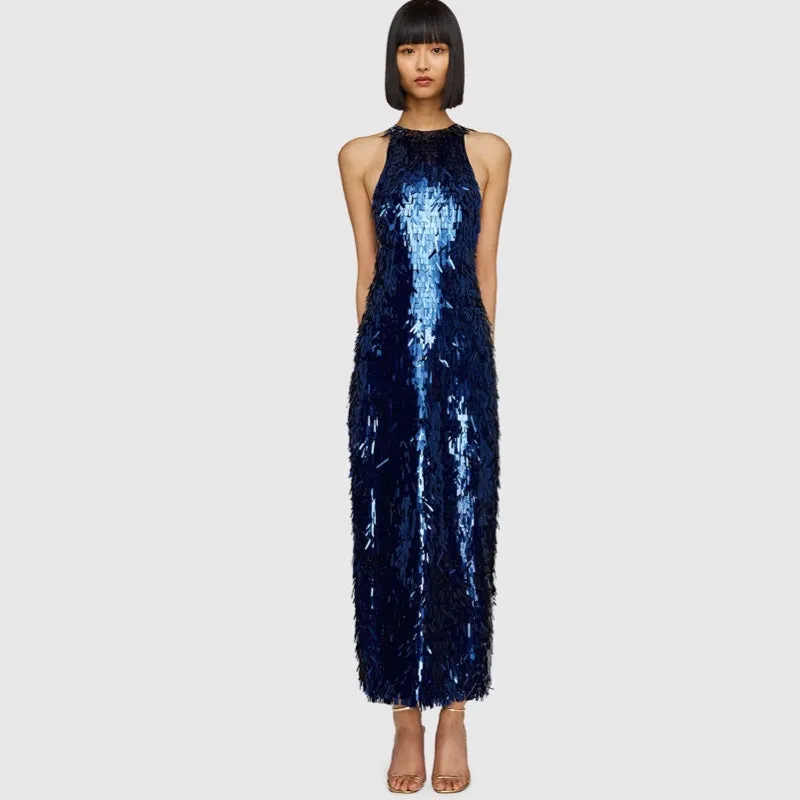 Juliette Sequin High Neck Dress