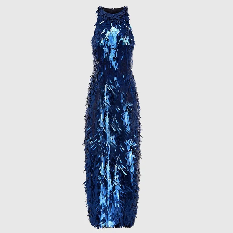 Juliette Sequin High Neck Dress