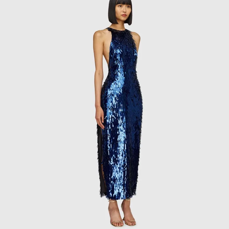 Juliette Sequin High Neck Dress