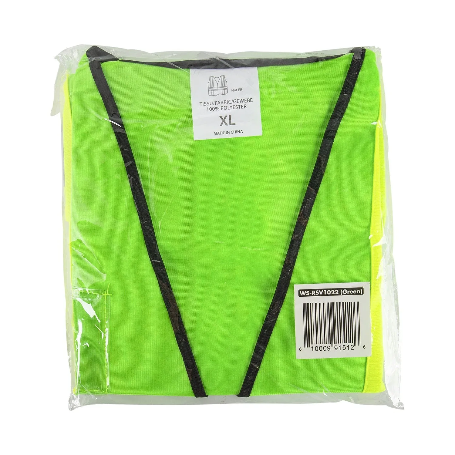 Karat High Visibility Reflective Safety Vest with Zipper Fastening (Green), X-Large - 1 pc