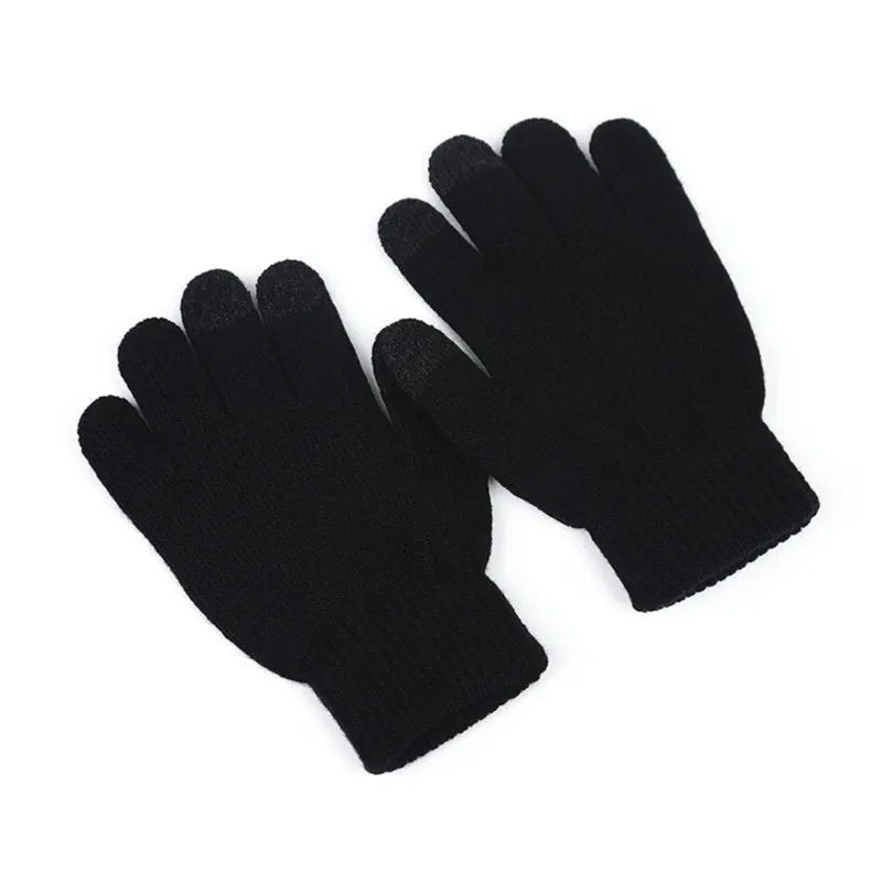 Kids Gloves Winter Touches Screen Gloves Knitted Children Mittens Boys Girls Warm Gloves Thickened Mittens Solid Color D7WF