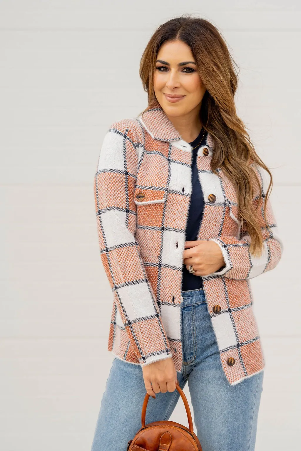 Large Plaid Fuzzy Shacket