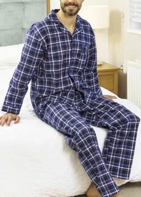 Lewis Brushed Cotton VELCRO® Brand Fastening Shirt & Pull On Bottoms PJ Set