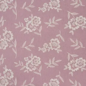 Linen Blend - Embroidered Flowers - Rose Pink - END OF BOLT 45cm