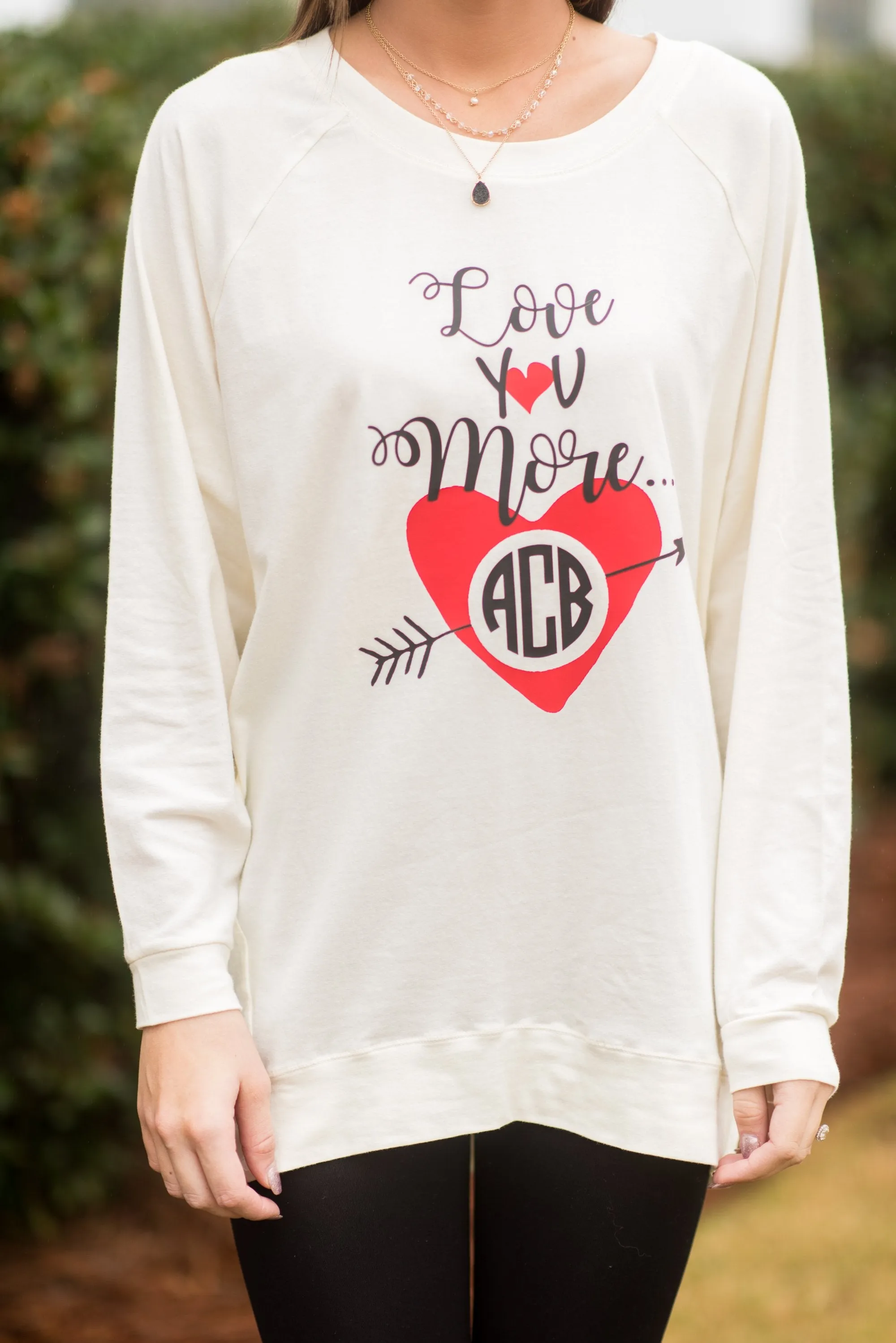 Love You More Ivory White Graphic Tunic