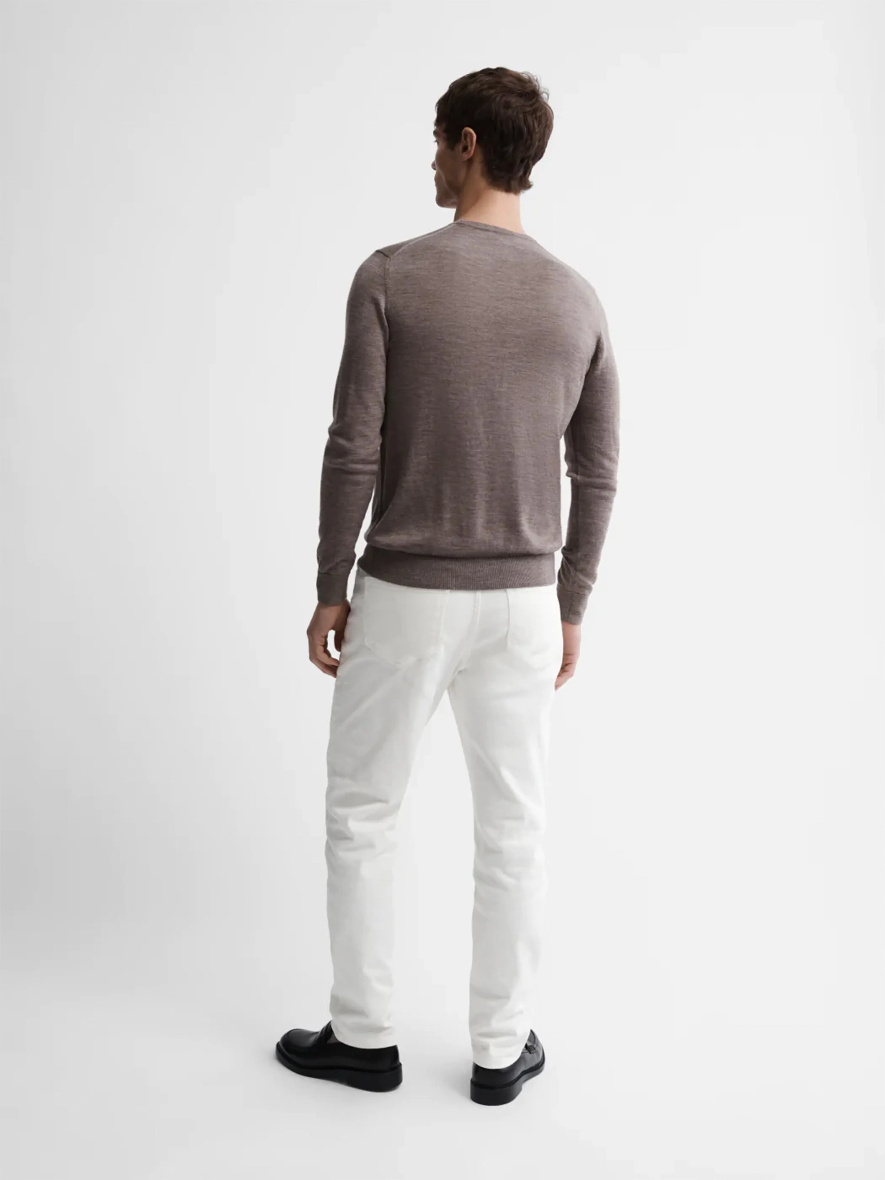 Merino Wool Crew Neck Jumper - Neutral