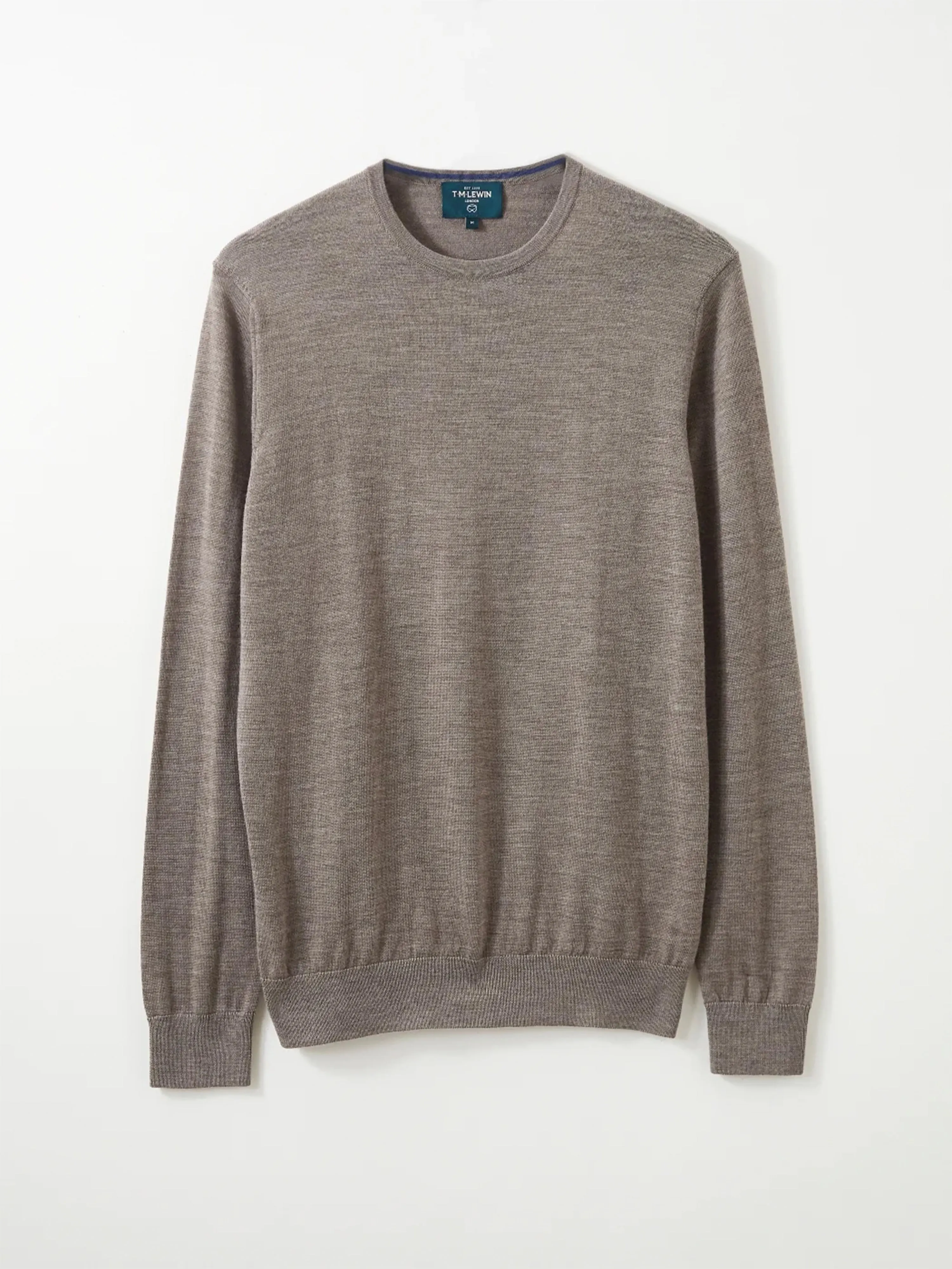 Merino Wool Crew Neck Jumper - Neutral