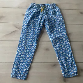 Mini Boden Floral Print Corduroy Elastic Waist Pants