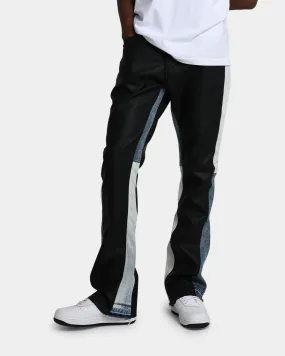 MNML B417 Leather Flare Pants Black/Blue