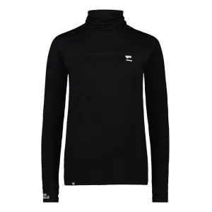 Mons Royale 2022 Womens Yotei BF High Neck Base Layer Top - Logo Black