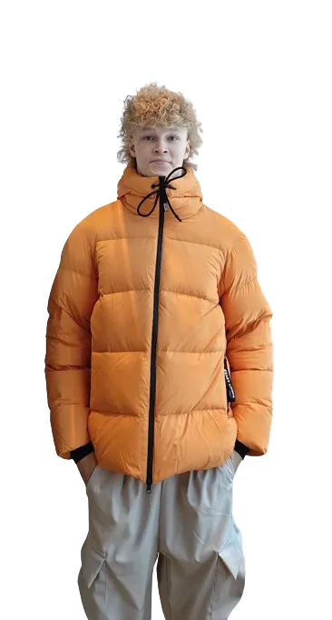 Montereggi - Hooded Puffer Midi Jacket Light Orange