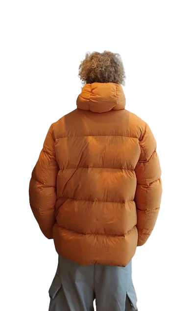 Montereggi - Hooded Puffer Midi Jacket Light Orange