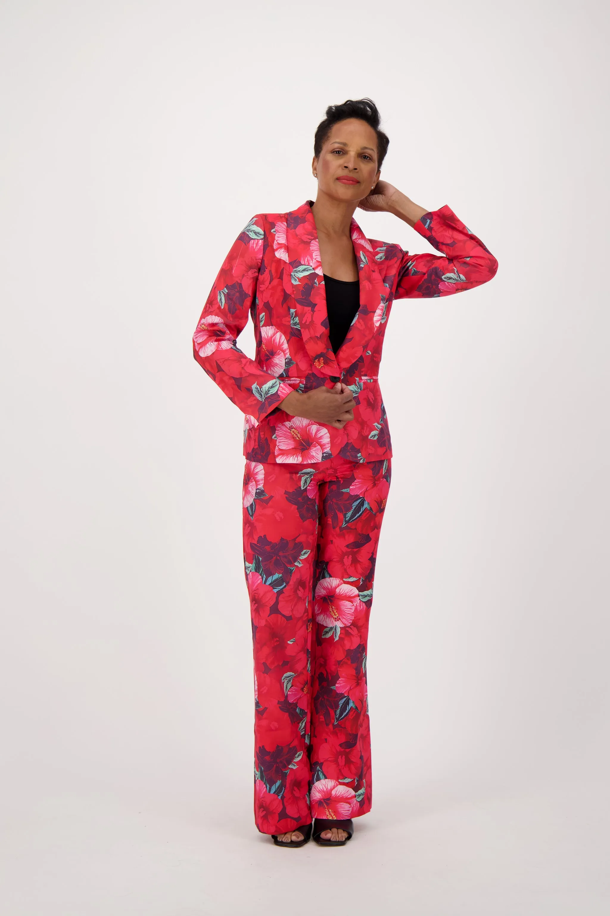 Moulin Rouge Hibiscus Print Dress Pant