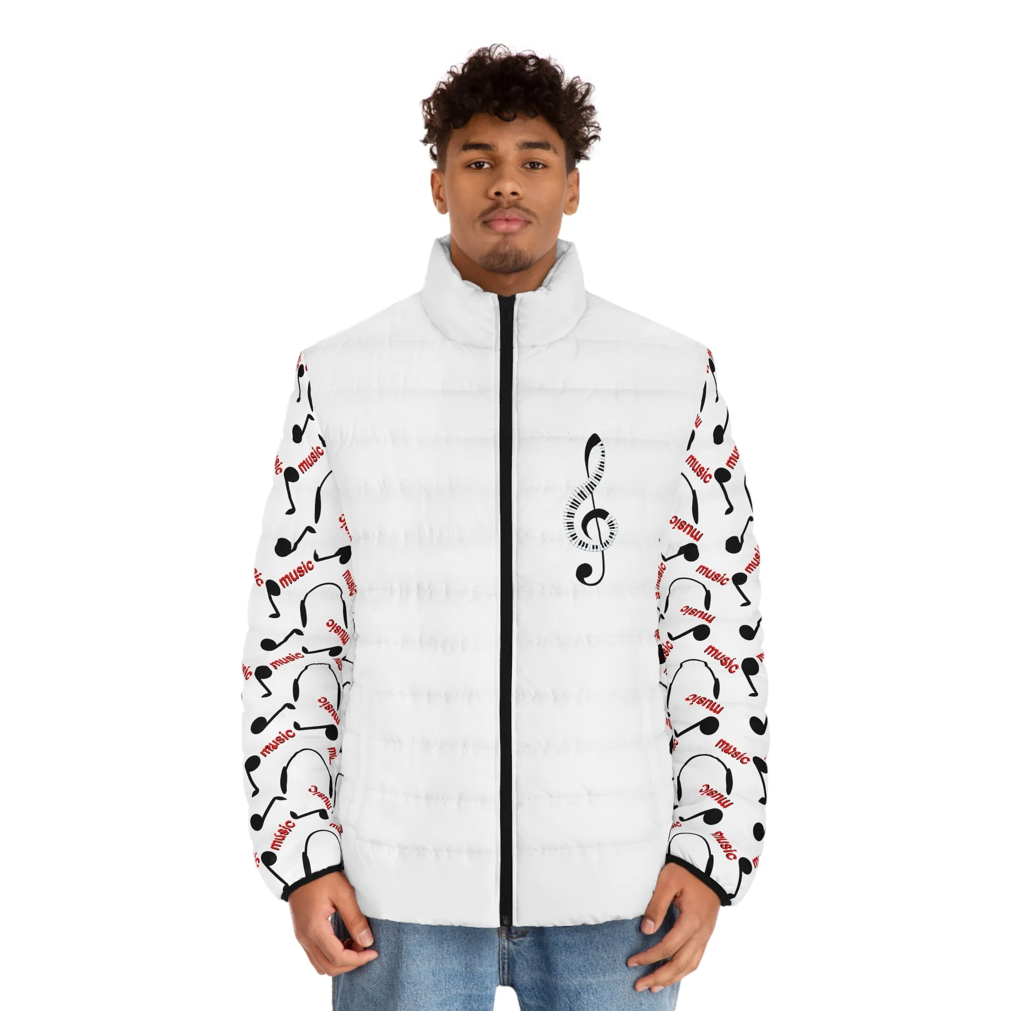 Music Lover Men's Puffer Jacket (AOP)