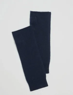 Navy Cashmere Fingerless Gloves