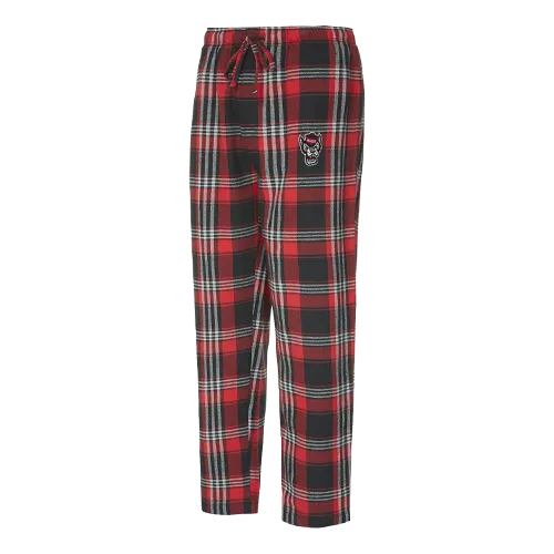 NC State Wolfpack Men's Red and Black Wolfhead Region Flannel Pant