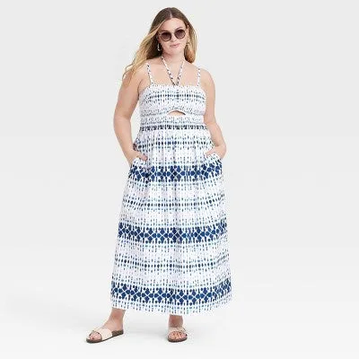 New - Universal Thread Women's Smocked Cut-Out Maxi Dress Casual Sundress