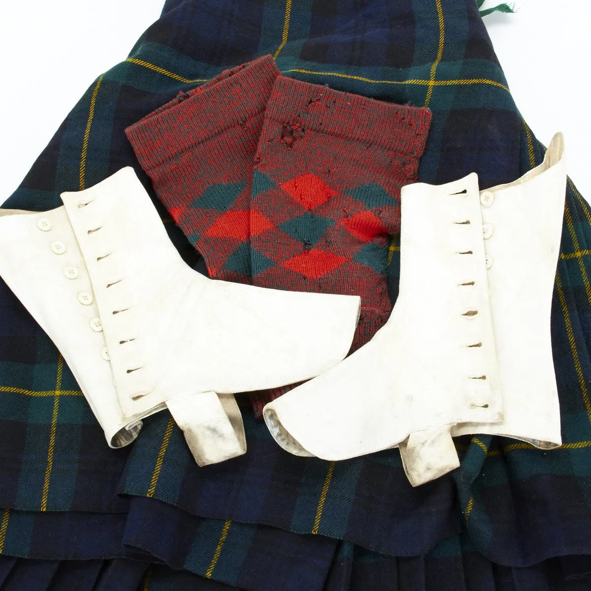 Original British Pre-WWI Gordon Highlanders Uniform Set with Original Bagpipes