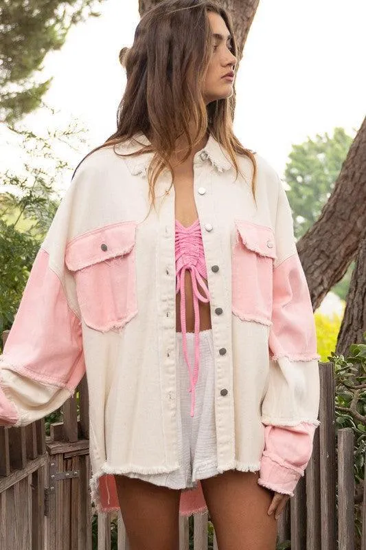 Oversized Denim Cotton Mix Shacket