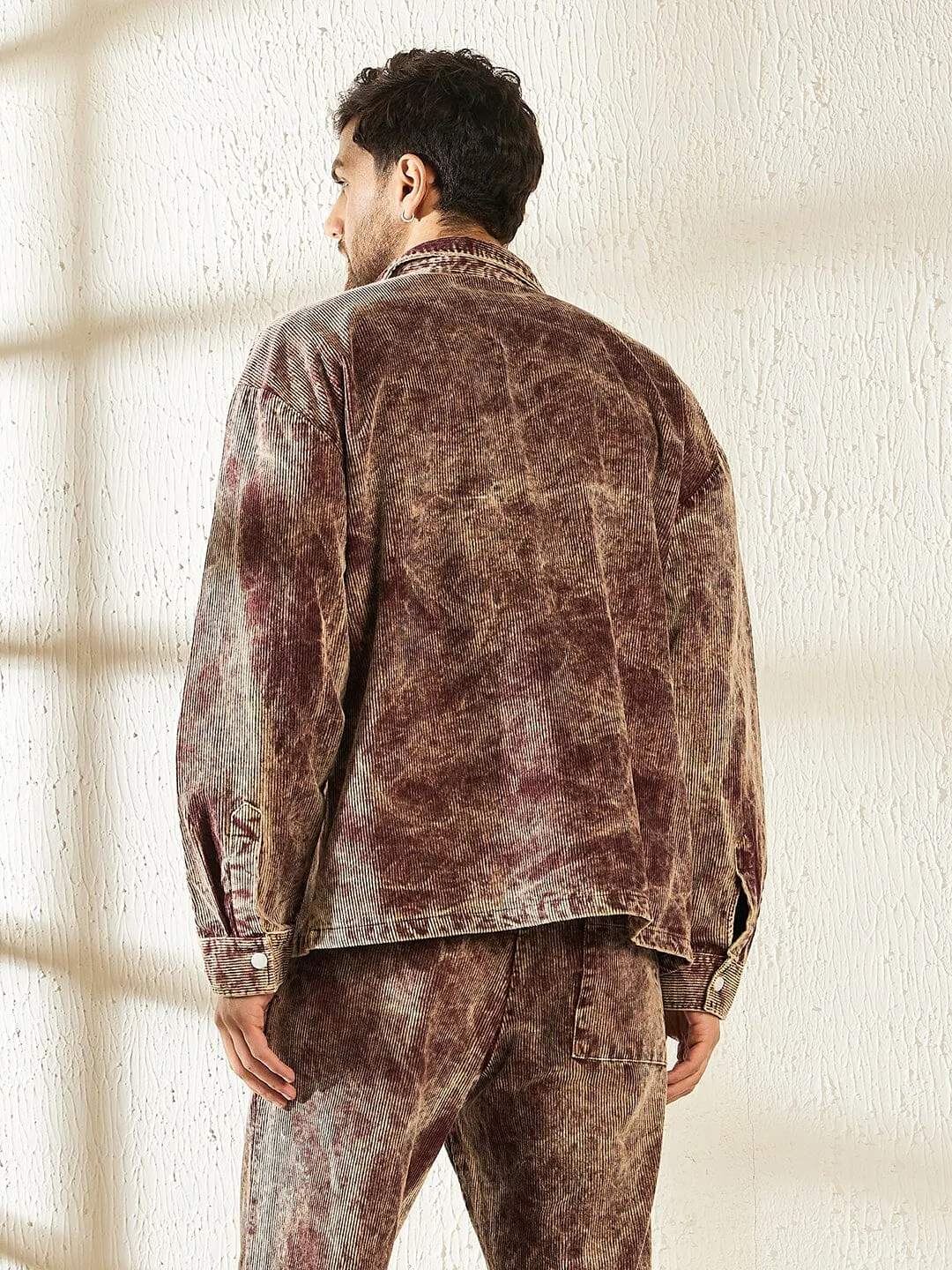 Oxblood Acid Dyed Corduroy Shacket