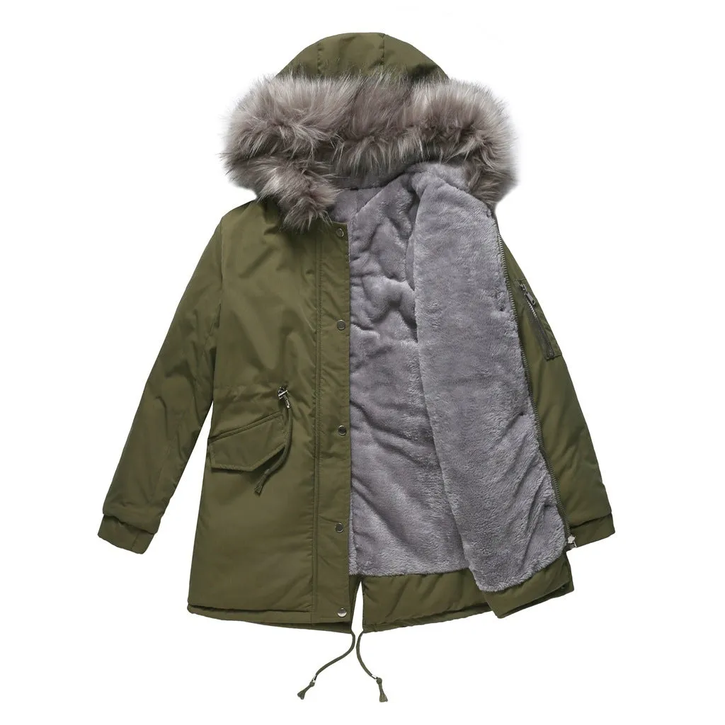 Parka Cotton-padded Mid-length Hooded Jacket