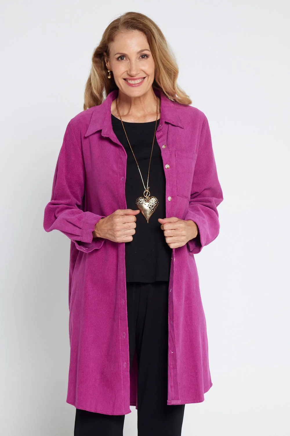 Parvati Corduroy Overshirt - Magenta